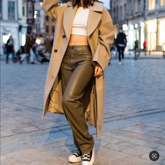 Zara Pants & Jumpsuits Nwt Zara Full Length Leather Francoise Pants